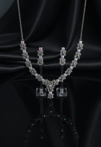 Silver Imitation Diamond Marquise Bridal Jewelry Set