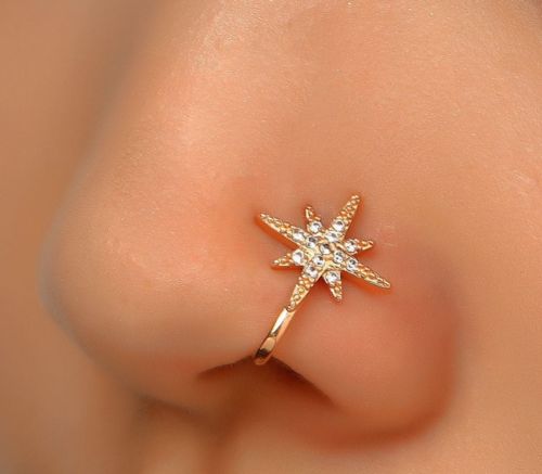 Plain Polished Brass Gold Nose Pins, Color : Golden