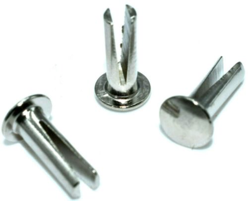 Polished Mild Steel Bifurcated Rivet, Color : Silver, Length : 5mm