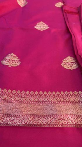 3 Piece Pure Katan Banarasi Weaving Dupatta Silk Suit Set