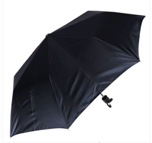3 Fold Kk Black-Silver Manual Open Umbrella