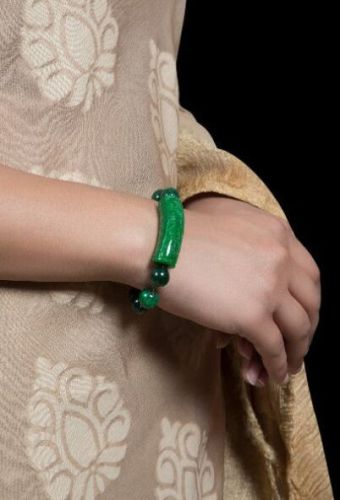 Green Beaded Jade Bracelet