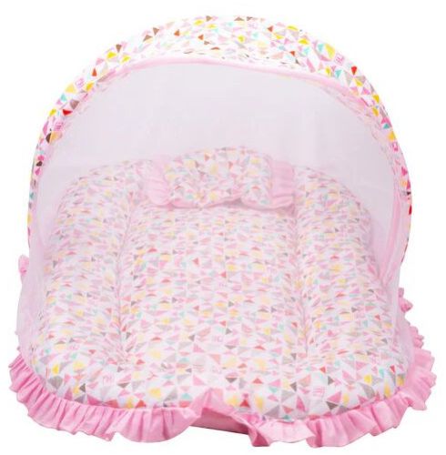 Cushioned Baby Mattress Set with Mosquito Net