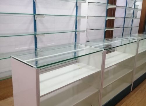 Metal Glass Pharmacy Display Racks Customize