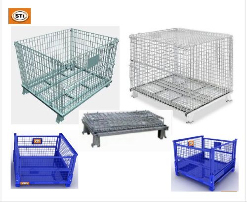 Galvanized Steel Wire Mesh Pallet Cage, Color : Customized 5-10mm