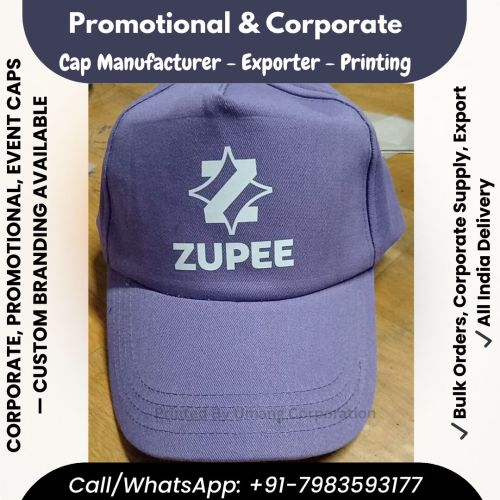 Polyester Promotional Logo Cap Free Size
