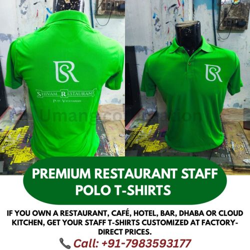 Restaurant Staff Polo Logo Printed Uniform T-shirt
