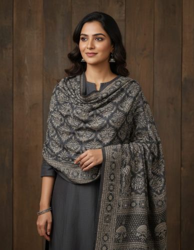 Woolen Embroidered Premium Quality Shawl, Color : Multicolor Modern