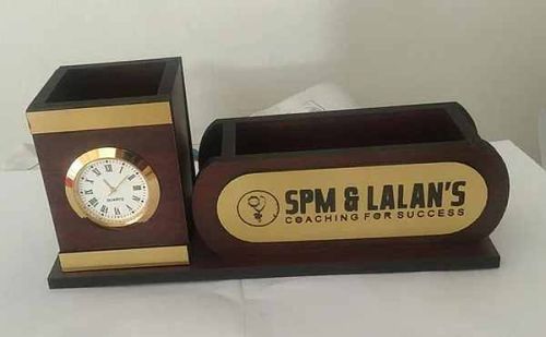 Wooden Table Top Pend and Mobile Holder, Color : Brown & Gold