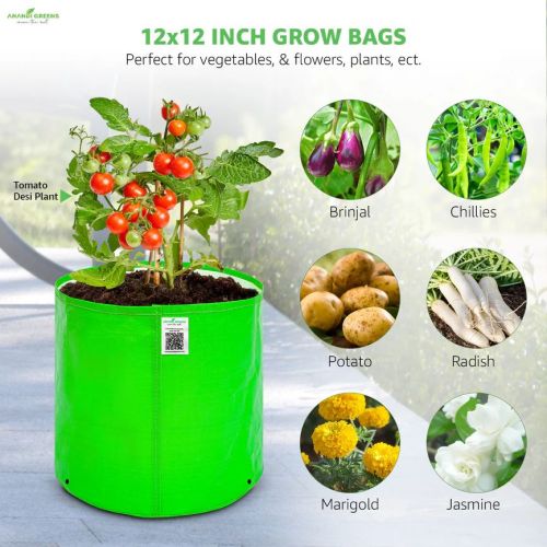Anandi Greens 12x12 Inch HDPE Round Grow Bag