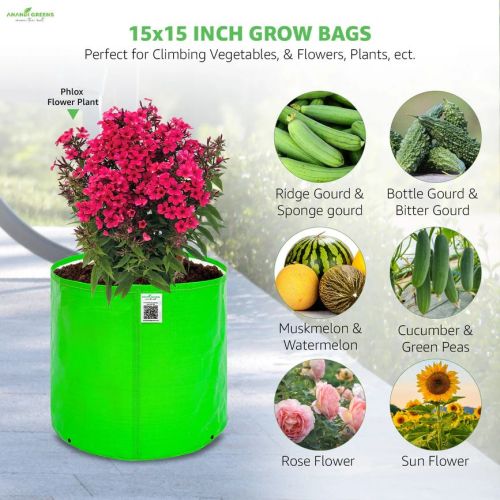 Anandi Greens 15x15 Inch HDPE Round Grow Bag