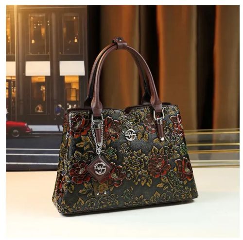 Lather Leather Handbag, Color : Red 12 Inch