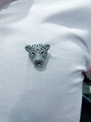 Polished Diamond Brooches, Color : Silver