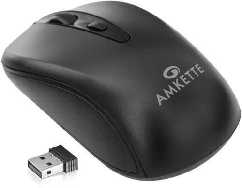 Plastic Amkette Hush PRO Hexa Wireless Mouse, Color : Black