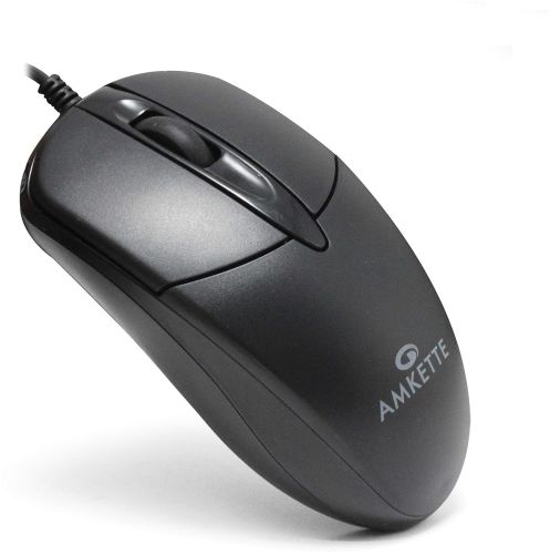 Plastic Amkette KP8 Wired USB Mouse, Color : Black Finger