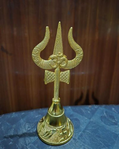 Polished Metal Om Swastik Bell, Color : Gold Plated Antique