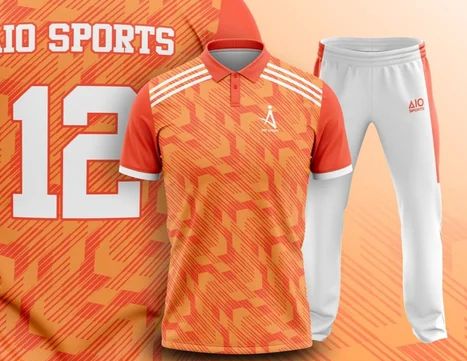 Mens Orange Sportswear T-shirt And White Bottom Set