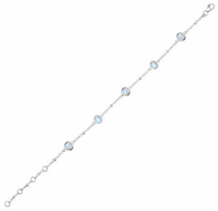 Polished Gemstone Blue Moonstone Bracelet