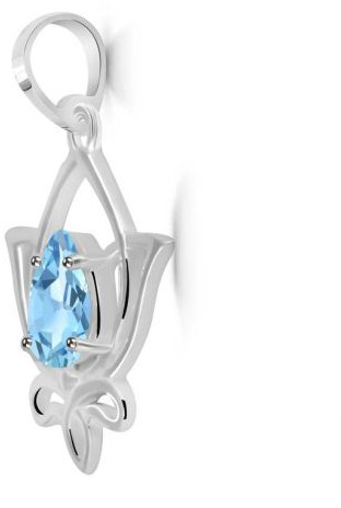 Ladies Blue Topaz Lotus Pendant, Purity : 98%