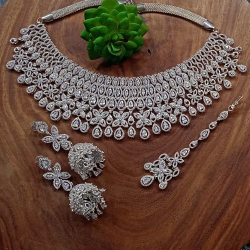 Indiacz Rosegold Brass Bridal Necklace Set Fancy, Purity : 100 %