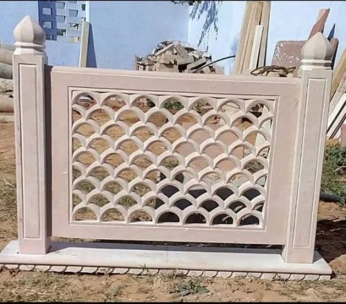 Plain Sandstone Stone Jali, Color : Pink White 2*2 Feet