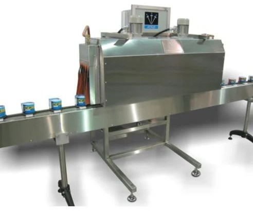 Automatic Electric Shrink Tunnel Packaging Machine, Color : Silver
