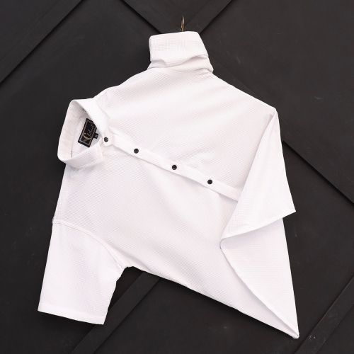 Clotheva Polyester Men Shirts, Color : White XXL, XL