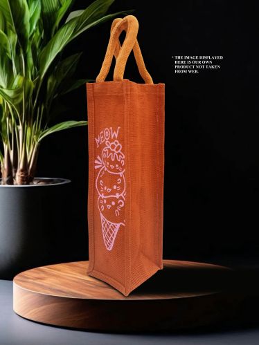 Printed One Bottle Jute Bag, Shape : Rectangular