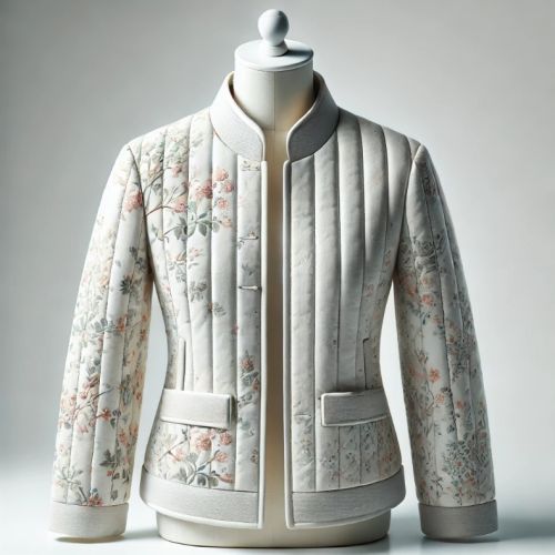 Printed Round Cotton Mens Quilted Jackets, Color : White XL