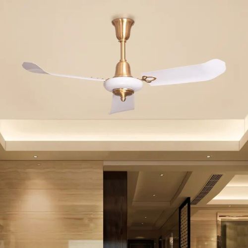 Metal Body White Finish Metal Blades Ceiling Fan