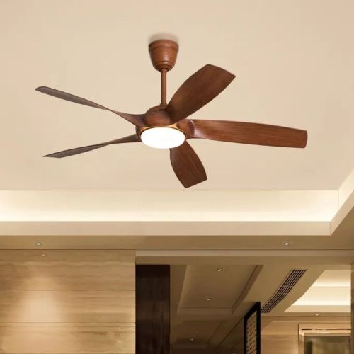 Brown 3 Blades Teak Wood Ceiling Fan