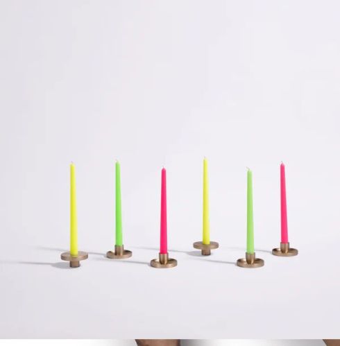 Neon Taper Candles - Set Of 2