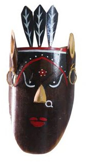 Bamboo Female Mask – Handcrafted Decorative Art Piece