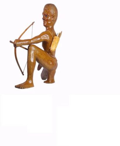 Handcrafted Tribal Man With Bow And Arrow – Paper Mache Art