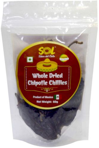 Sol Whole Dried Chipotle Red Chillies, Color : Reddish-brown