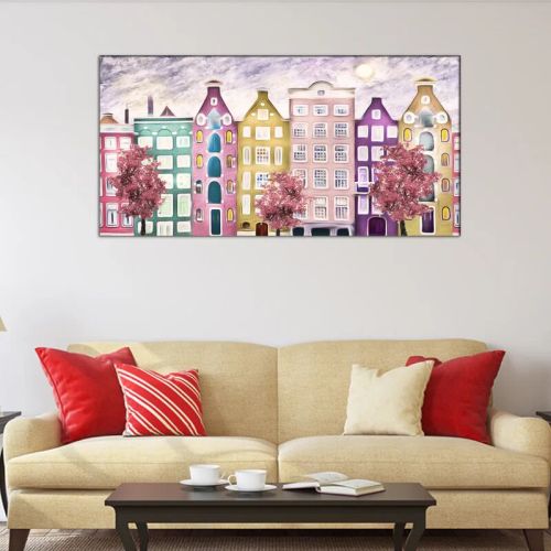 Abstract Street Of Amsterdam Canvas Wall Painting