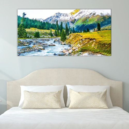 Mountain and River Abstract Canvas Wall Painting