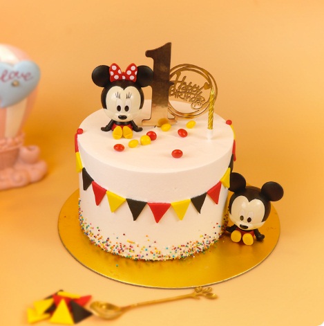 Mickey Mouse Cake, Shape : Round