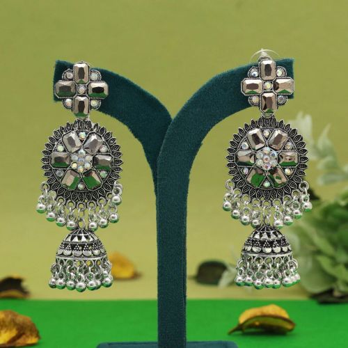 Silver Color Oxidised Earrings (GSE3056SLV)