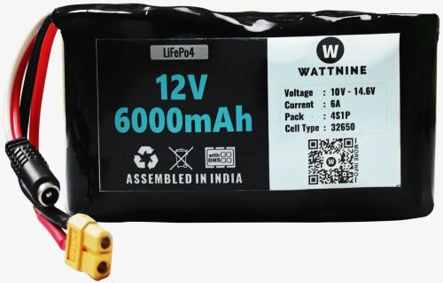 12V 6Ah Lithium Battery Pack - LiFePo4 Battery
