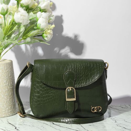 Polyurethane Croc-embossed Ladies Sling Bag