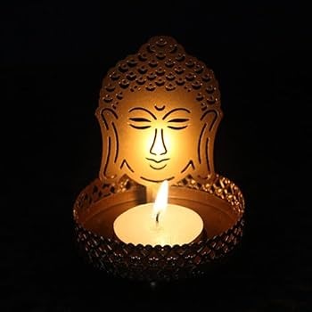 Metal Shadow Buddha Candle Stand