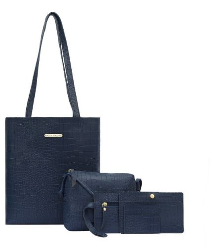 Navy Blue Structured Ladies Tote Bag Pack Of 5