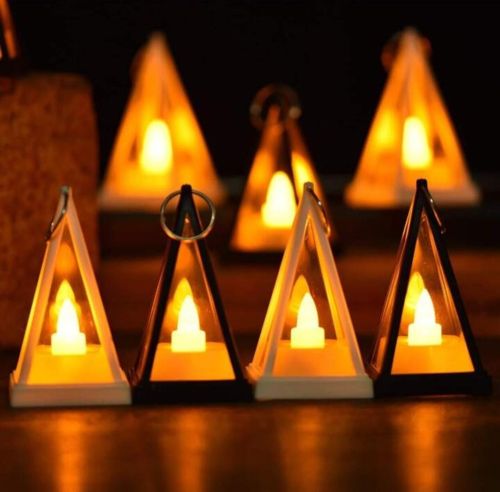 Metal Glass Pyramid Design Mini Lantern, Specialities : Portable