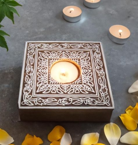 The Retake Square Wooden Candle Holder