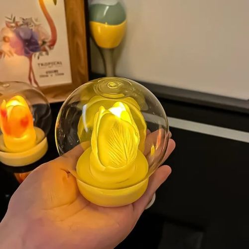Plastic Tulip Flower Round LED Lamp, Color : Assorted Colors
