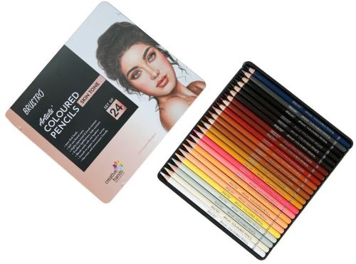 Artist's Colour Pencil Skin Tone| Set Of 24 (In An Elegant Tin Box)