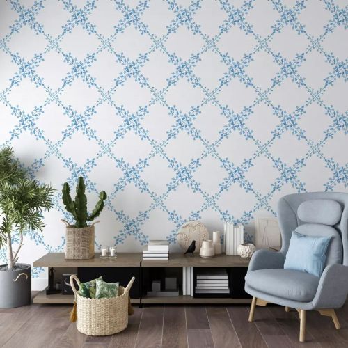 Vinyl Serenity In Blue Wallpaper, Color : Colorful