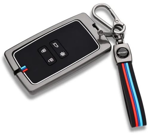 Renault Metal Alloy Key Cover With Keychain (Type M2)