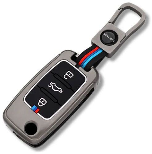 Skoda/ Volkswagen Metal Alloy Key Cover With Keychain (Type M1)